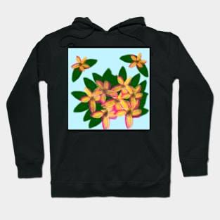 Yellow Frangipani flower pattern Hoodie